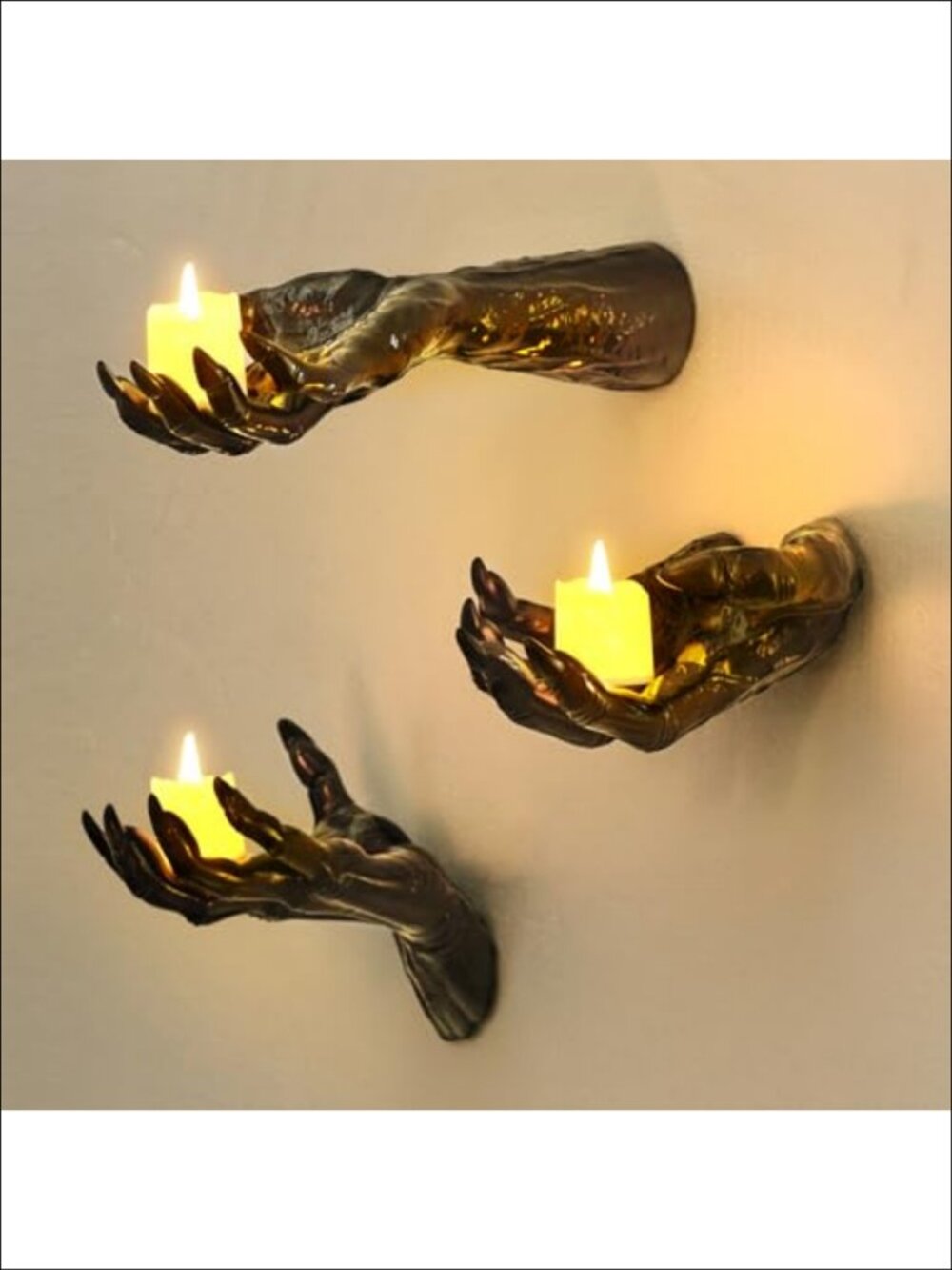 Halloween Gothic Wall Mounted Hands 3 Pack Resin Sculptures Decor